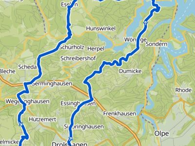 Karte mit dem Streckenverlauf der Tour.