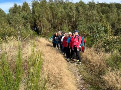 Die Wandergruppe auf dem Weg zur Hütte.